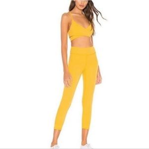 💛NEW Revolve Love Wave Luka Yellow High Waisted Cropped Leggings Size Medium